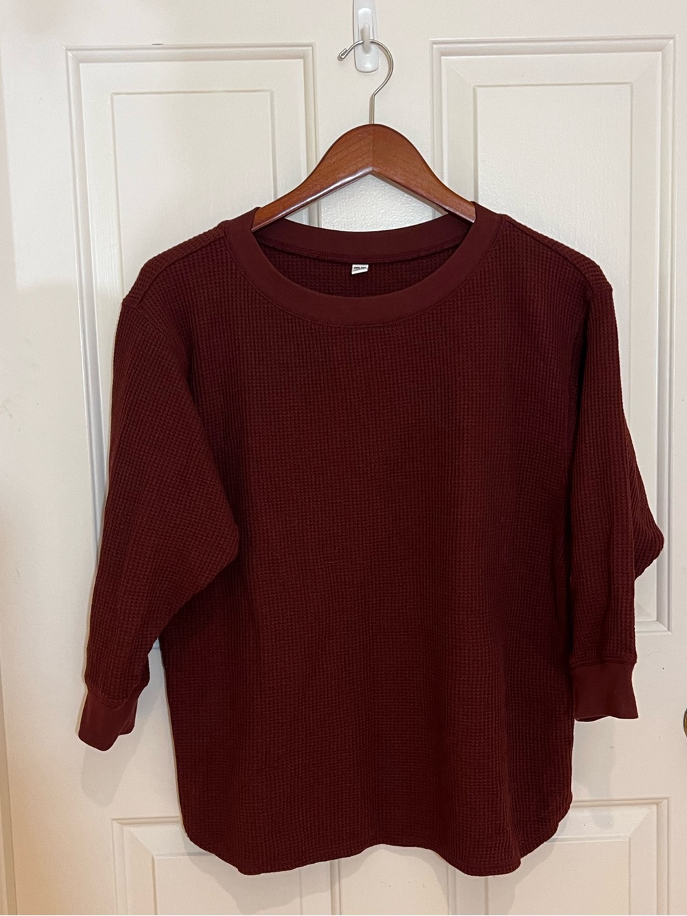 Uniqlo Women's Waffle-Knit Pullover in Rich Dark Brown